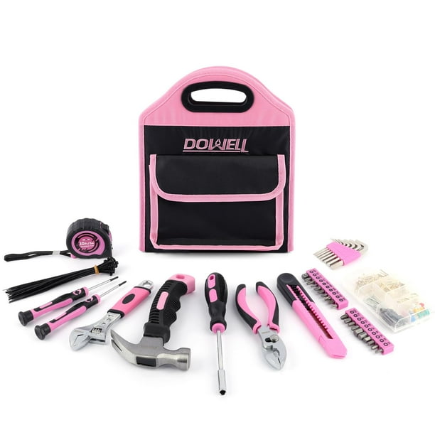 Kit de herramientas DOWELL, 167 unidades, color rosa, para el mantenimiento del hogar