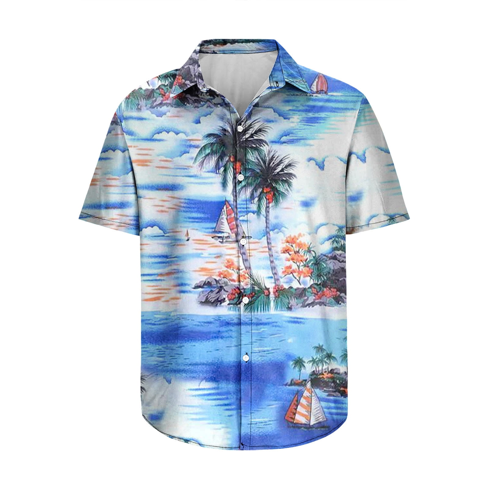 ZCFZJW Men's Hawaiian Shirt Big and Tall Regular Fit Casual Short ...