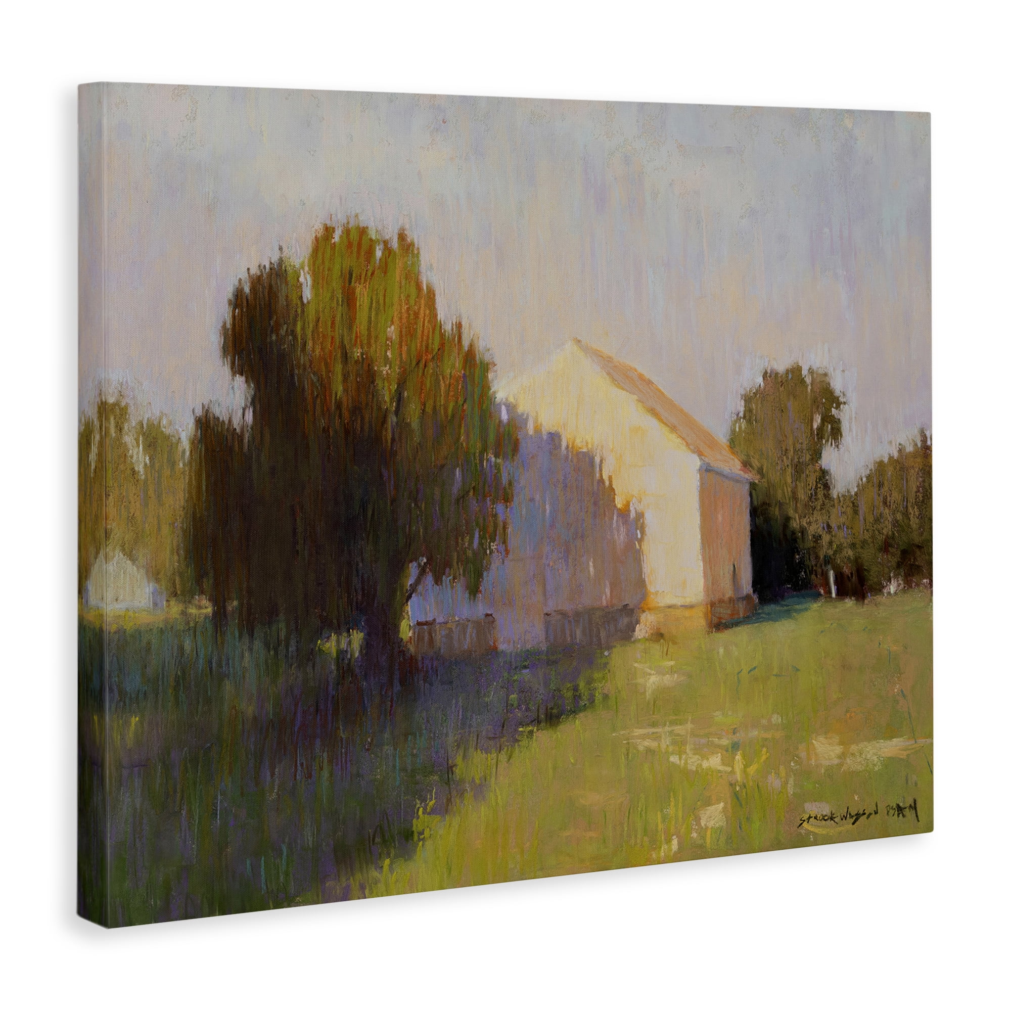 Stupell Industries Summer Farm View Landscape Painting Gallery Wrapped Canvas Art Print Wall Art, 40 x 30