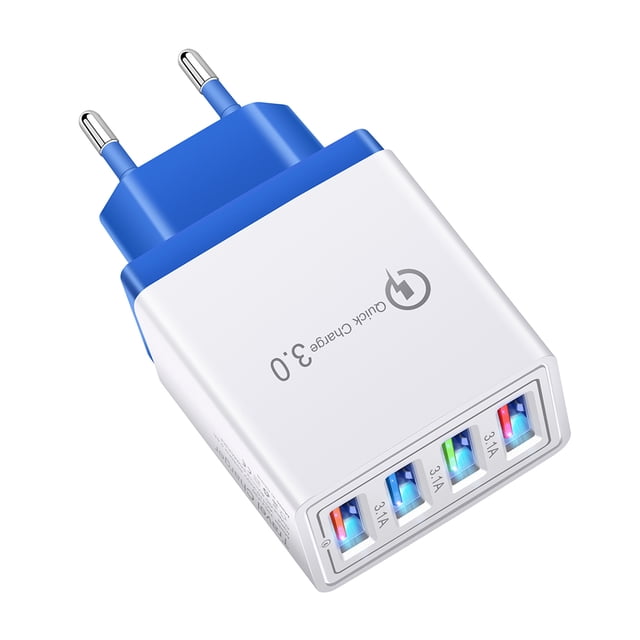 4 Puertos USB Charger Quick QC 3.0 Adaptador Pared Carga Rápida para
