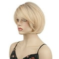 thumbnail image 4 of Lydell Short Wavy Ombre Blonde Bob Wigs with Dark Roots Shoulder Length Synthetic Wigs for Women, 4 of 9