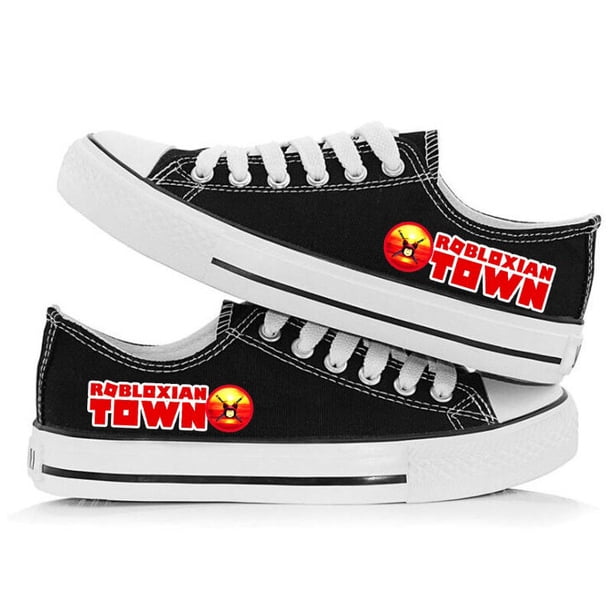 Virtual World Roblox-zapatos bajos de lona para hombre y mujer, calzado informal, color negro, regalo de cumpleaños