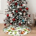 thumbnail image 5 of Lsque Mosaic Forest Squirrel Print Christmas Tree Skirt, Tree Skirt with Ties or Velcro, Perfect for Holiday Decorations, Halloween, and New Year-30", 5 of 7