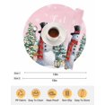 thumbnail image 6 of 13 Inch Round Placemats Set of 6, Pink Snowman Christmas Non Slip Heat Insulation PP Table Mats, Xmas Tree Snowflake Gifts Washable Place Mats for Kitchen Dining Party Table Decor, 6 of 7