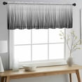 thumbnail image 2 of Black White Valance Curtains for Kitchen/Living Room/Bathroom/Bedroom Window, Rod Pocket Small Topper Half Short Window Curtains Voile Sheer Scarf, Ombre Gradient Striped Minimalist Texture 42"x12", 2 of 8