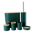 thumbnail image 4 of Juego de 6 accesorios de baño, escobilla de baño, decoración moderna, taza de enjuague bucal, cubo de basura para dormitorio, apartamento, casa de cam Verde, 4 of 9
