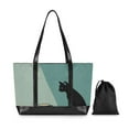 thumbnail image 7 of FORMRS Canvas Laptop Tote Bag for Women with 15.6" Computer Compartments Shoulder Handbag, Black Cat, 7 of 7