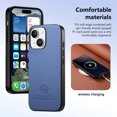 thumbnail image 6 of Designed for iPhone 14 Classic Case, Slim Leather Luxury Business PU Non-Slip Texture Grip Shockproof Bumper Protective Phone Cover Men Women For iPhone 14,Blue, 6 of 8