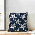 thumbnail image 3 of Summer Outdoor Pillow Covers 16x16 Inch Set of 2 Navy Blue Starfish Ocean Themed Beach Decor Throw Pillows Coastal Beachy Nautical Decorative Cushion Cases for Couch Home Sofa Decorations, 3 of 6