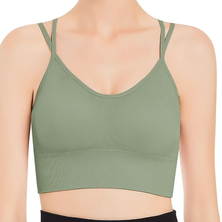 DQRPSEETB Wireless Bras for Large Breasted Women Womens Strappy Sports Bra for Yoga Running Gym Workout Fitness Tank Tops Color Random