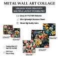 thumbnail image 4 of Designart "Vivid Tribal Floral Mix I" Floral Wall Art Set Of 5 - Gray Cottage Hallway Metal Art Print Set, 4 of 6