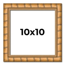 10x10 Frame Gold Real Wood Picture Frame Width 1.5 inches | Interior Frame Depth 0.5 inches |