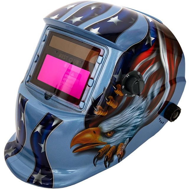 Casco de soldadura BESTCLUB True Color Blue Eagle I con energía solar