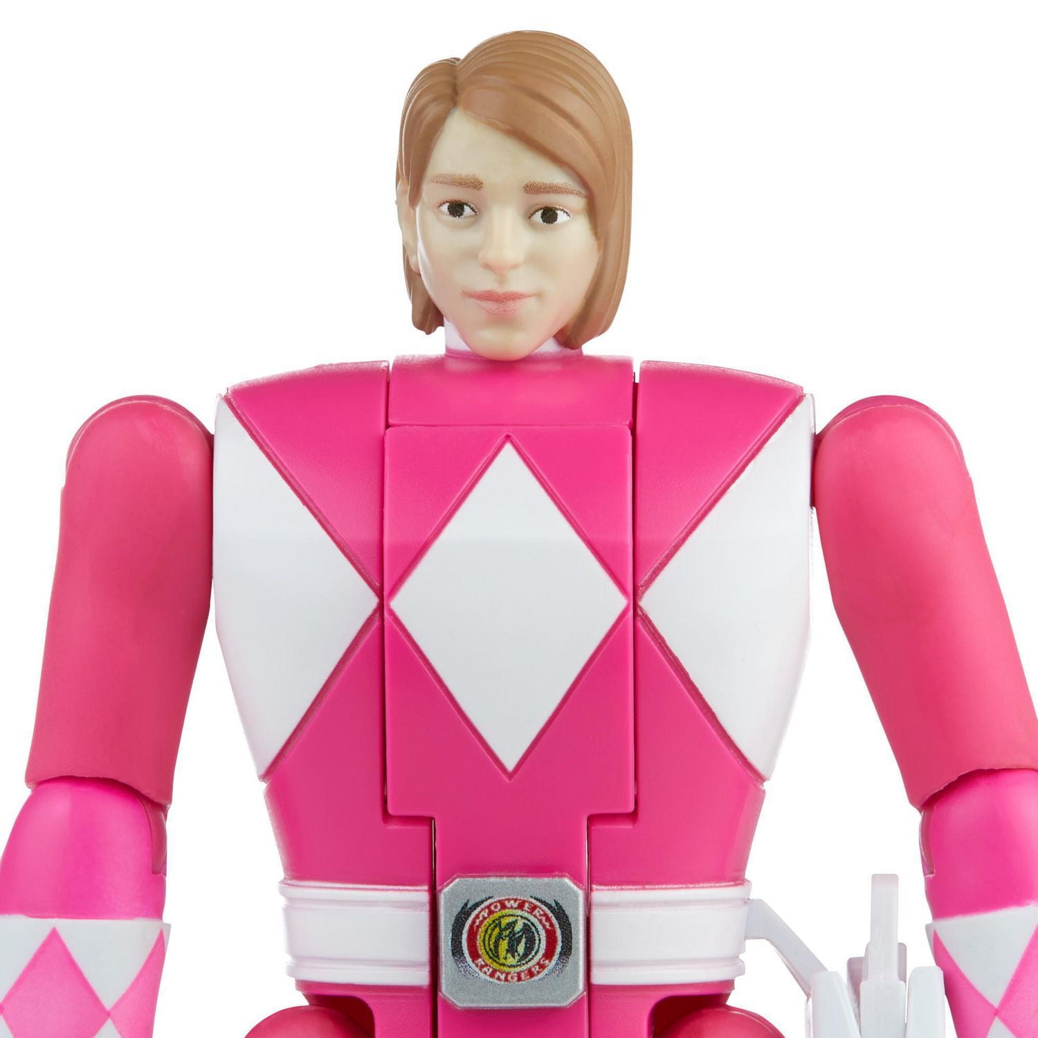 Power Rangers Retro-Morphin Pink Ranger Kimberly Fliphead Action Figure Inspired by Classic Mighty Morphin Toy for Kids Ages 4 and Up