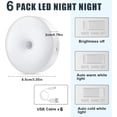 thumbnail image 3 of 6Pcs luces con Sensor de Movimiento para Interior, 8 LEDs/3 Modos/Adsorción Magnética Luz de Inducción, Luz Nocturna LED Recargable por USB con Imán para Dormitorio,Pasillo, Escaleras, 3 of 5