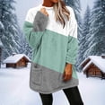 thumbnail image 3 of ZUKMRJPC Women's Flannel Sweatshirts Winter Warm Fleece Round Neck Fashion Color Block Long Pullover Soft Comfy Casual Tops with Pocket, 3 of 8