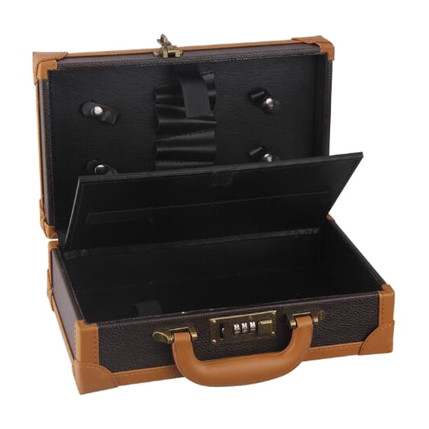 Bolsa de herramientas de peluquería, herramienta de peluquería multifunción portátil profesion, maleta, tijeras, paquete de almacenamiento, bolsa, e - marrón Macarena Estuche de transporte de peluquero estilista