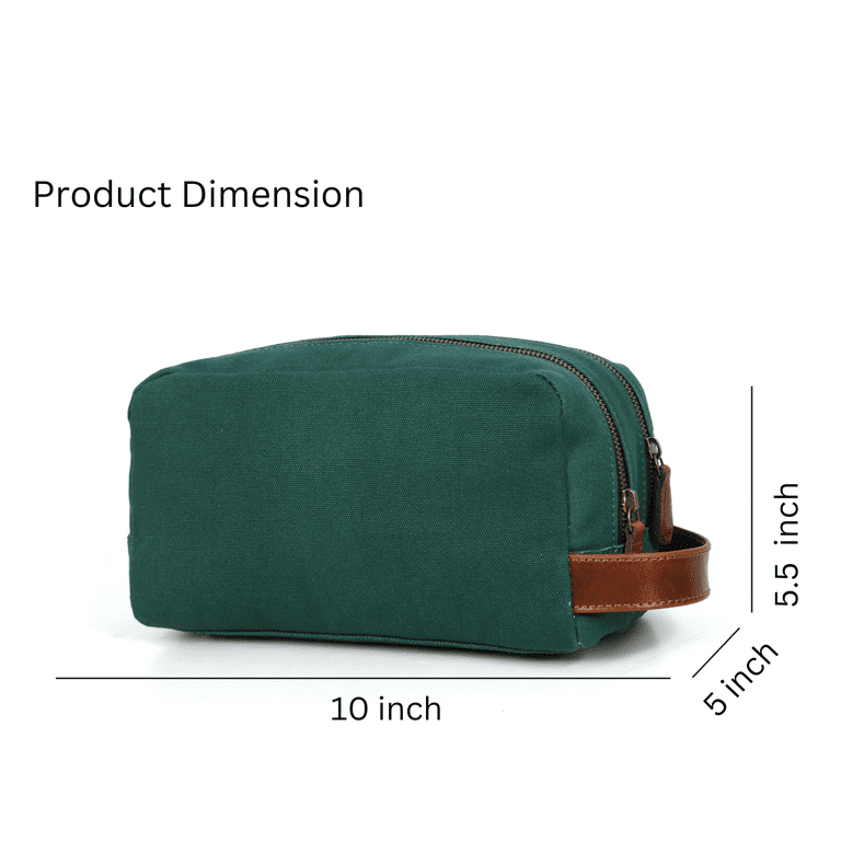 Mens Toiletry Bag: Green Dopp Kit  leather toiletry bag by KMM & Co.