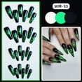 thumbnail image 2 of Fofosbeauty 24pcs Press on False Nails Tips, Coffin Fake Acrylic Nails, Spider Web Green, 2 of 8