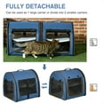 thumbnail image 6 of 39" 2-in-1 Cat Carrier with Double Compartments, Portable Collapsible Cat Travel Carrier, Soft-Sided Pet Cat Carrier for 2 Cats, 6 of 7