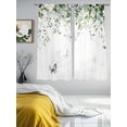 thumbnail image 3 of Eucalyptus Sheer Curtains 63 Inch Length 2 Panels Set, Butterfly Sage Green Leaf Farmhouse Plant Voile Window Treatment Rod Pocket Curtains Sheers Drapes for Bedroom/Living Room/Kitchen 52x"63"x2, 3 of 7