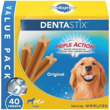 PEDIGREE DENTASTIX Original Large Treats for Dogs - Value Pack 2.08 Pounds 40 Treats