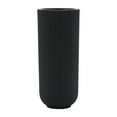thumbnail image 5 of Modern Ridged Ceramic Vase for Living Room and Home Decor - Elegant Flower Vase for House, Bedroom and Shelf Decoration - Decorative Accent for Office and Console Table Decor - 11", Black, 5 of 8