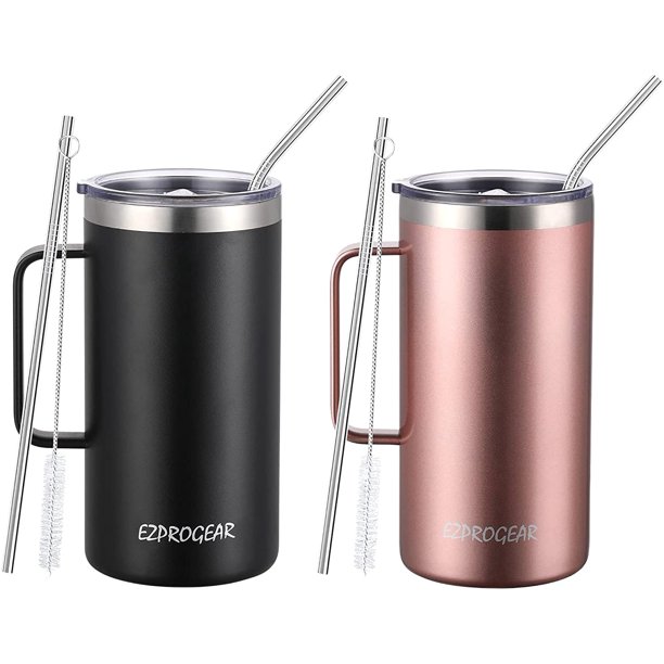 Ezprogear 40 oz 2Pack Stainless Steel Coffee Mug Double Wall Vacuum