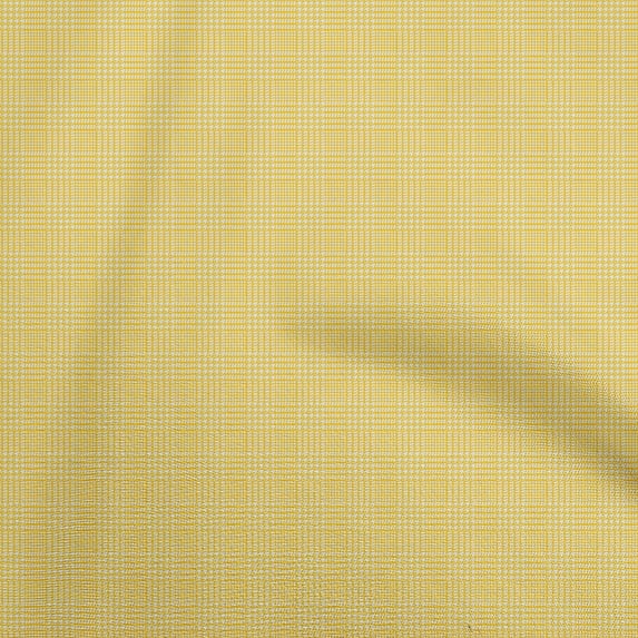 oneOone Velvet Yellow Fabric Houndstooth Quilting Supplies Print Sewing Fabric By The Yard 58 Inch Wide