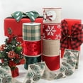 thumbnail image 3 of Red Black Blue Green Check Ribbon: Gift Wrapping Floral Arrangement Wreath Bow Making Fabric Craft Wired Edge Ribbon(6.3cm*10 Yards/1 roll), 3 of 5