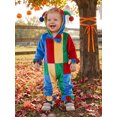 thumbnail image 5 of RUINIXCW Baby Halloween Clown Costume Newborn Infant Boy Girl Halloween Cosplay Outfit Fall Winter Warm Romper Long Sleeve Zipper Hooded Jumpsuit, 5 of 10