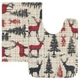 thumbnail image 7 of Yayeee Bath Rugs for Bathroom Floor Set of 2 Non Slip Fluffy Soft Absorbent Mat, Red Deer, 7 of 7