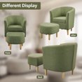 thumbnail image 3 of Lohoms Modern Curved Back Accent Chair with Ottoman, Green, 3 of 7