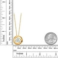 thumbnail image 6 of Gem Stone King 18K Yellow Gold Plated Silver Round Sky Blue Aquamarine 3 Stone Circle Pendant Necklace for Women (0.75 Cttw, Gemstone March Birthstone, With 18 inch Chain), 6 of 6