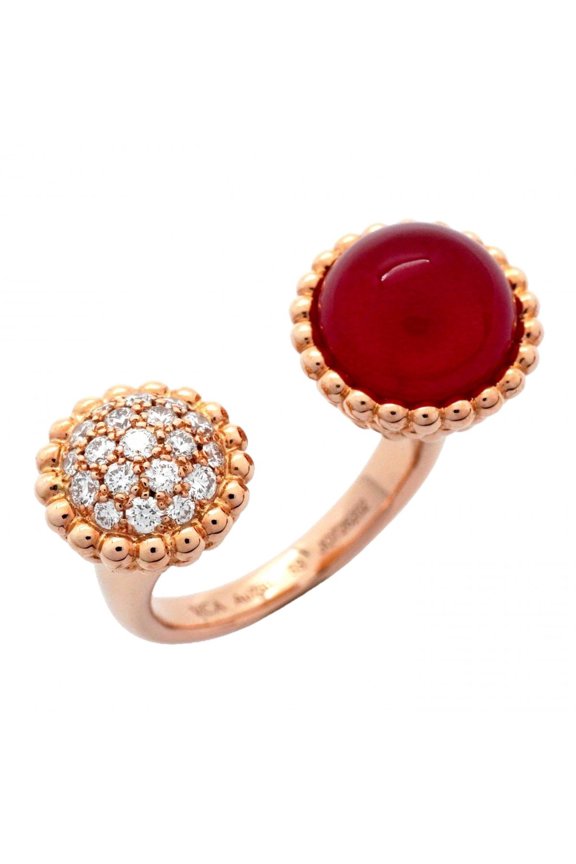 Pre-Owned Van Cleef & Arpels Perle Couleurs Entre Ring in 18KPG Pink Gold with Diamonds and...
