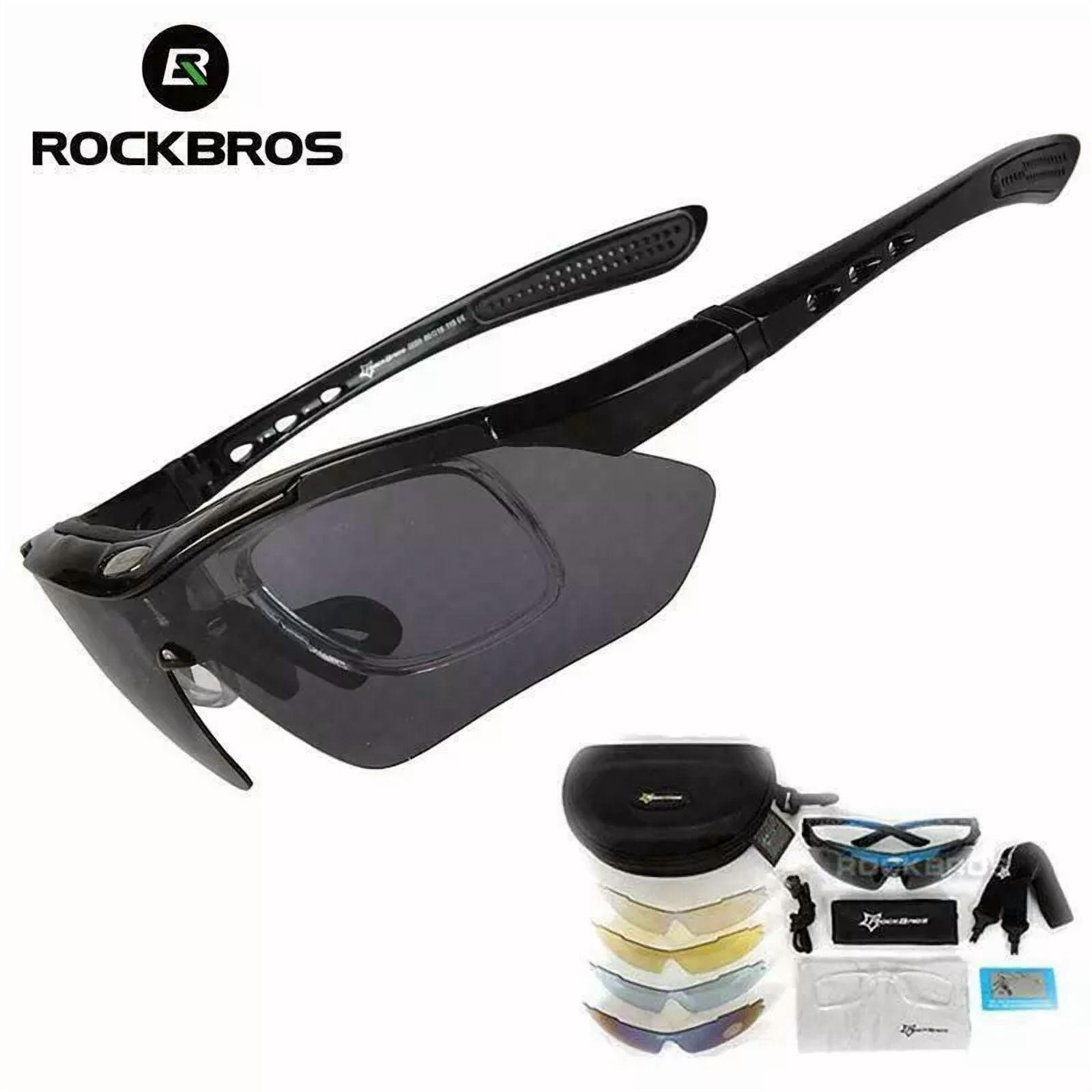 ROCKBROS Cycling Sunglasses Polarized Sports Bicycling Glasses UV400 Protection Outdoor 5 lenses