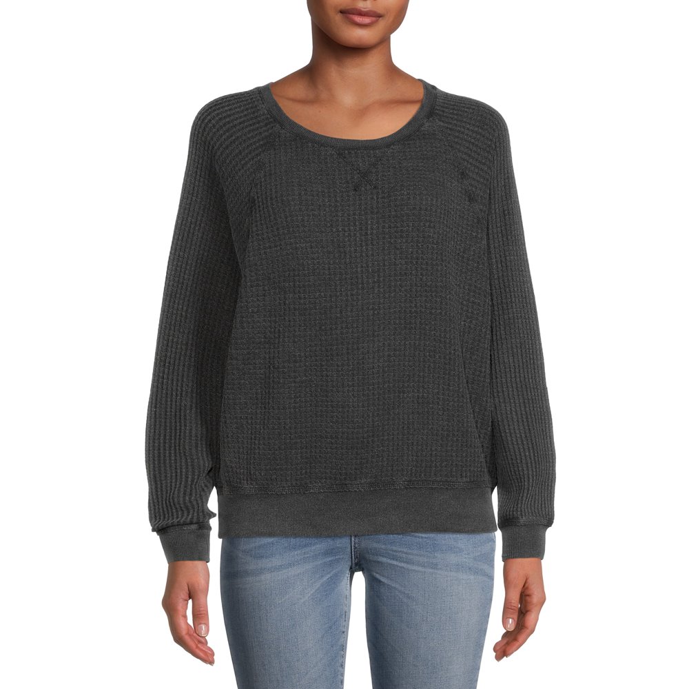 Time and Tru Time and Tru Women's Waffle Knit Pullover