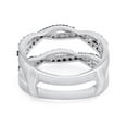 thumbnail image 3 of AFFY Black & White Cubic Zirconia Enhancer Guard Ring for Women 14K White Gold over Silver-4, 3 of 6