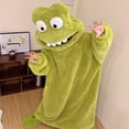 thumbnail image 2 of Frog Onesie Adult Pajamas，Halloween Funny Hooded Wearable Blanket Robe,Fall Oversized Cozy Long Loungewear,Soft Cozy Sleepwear for Couples,Halloween Cosplay Party Costume, 2 of 7