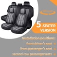 thumbnail image 4 of Fit for Toyota Camry 2025, Black and Gray Car Seat Covers, Premium Leather 5 Piece Full Set Waterproof Fine Exquisite Workmanship, Pet Car Seat Covers, 4 of 9