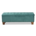 thumbnail image 4 of Baxton Studio Hannah Modern and Contemporary Teal Blue Velvet Fabric Upholstered Button-Tufted Storage Ottoman Bench, 4 of 11