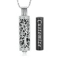 thumbnail image 4 of Tree of Life Cremation Jewelry Urn Necklace for Ashes with Glass & Tube Urn Necklaces for Ashes Memorial Pendant Locket Vertical Bar Keepsake Necklace for Women, 4 of 7