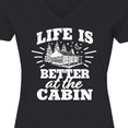 thumbnail image 4 of Inktastic Life is Better at The Cabin with Trees and Moon Women's V-Neck T-Shirt, 4 of 5