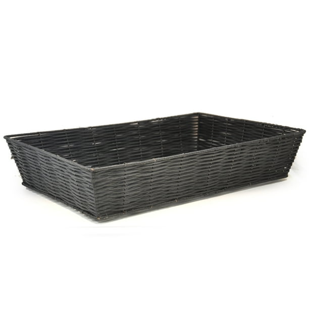 Rectangular Synthetic Wicker Tray Large 17in