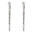 thumbnail image 2 of Time and Tru Adult Women's Silver Tone Crystal Metal Hoop Earring, 2 of 4