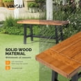 thumbnail image 4 of VINGLI Outdoor Bench with Metal Legs Rustic, Wood Dining Bench Indoor Outdoor Porch Bench for Yard Garden Dining, 4 of 7