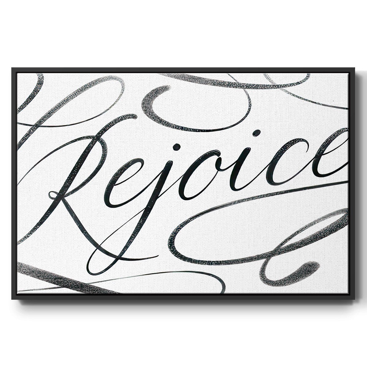 Rejoice - Framed Gallery Wrapped Holiday Canvas - 25 x 37 - Black Frame