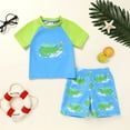 thumbnail image 4 of Younger Tree Toddler Baby Boy Swimsuit Set Cartoon Short Sleeve Top Shorts Two Pieces Bathing Suit Swimwear Outfit for 9-12 Months, 4 of 9