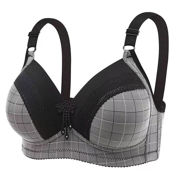 Gyexs Women's Push Up Wireless Bra Comfort Support No Underwire Bralette Everyday Wear Seamless T-Shirt Underwear, Black, Size 46