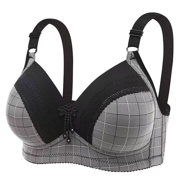 Gibobby Sujetador sin de realce para mujer, soporte cómodo, sin sujetadores con aros, ropa interior para el día a día Sujetadores deportivos para mujer(Negro,36)